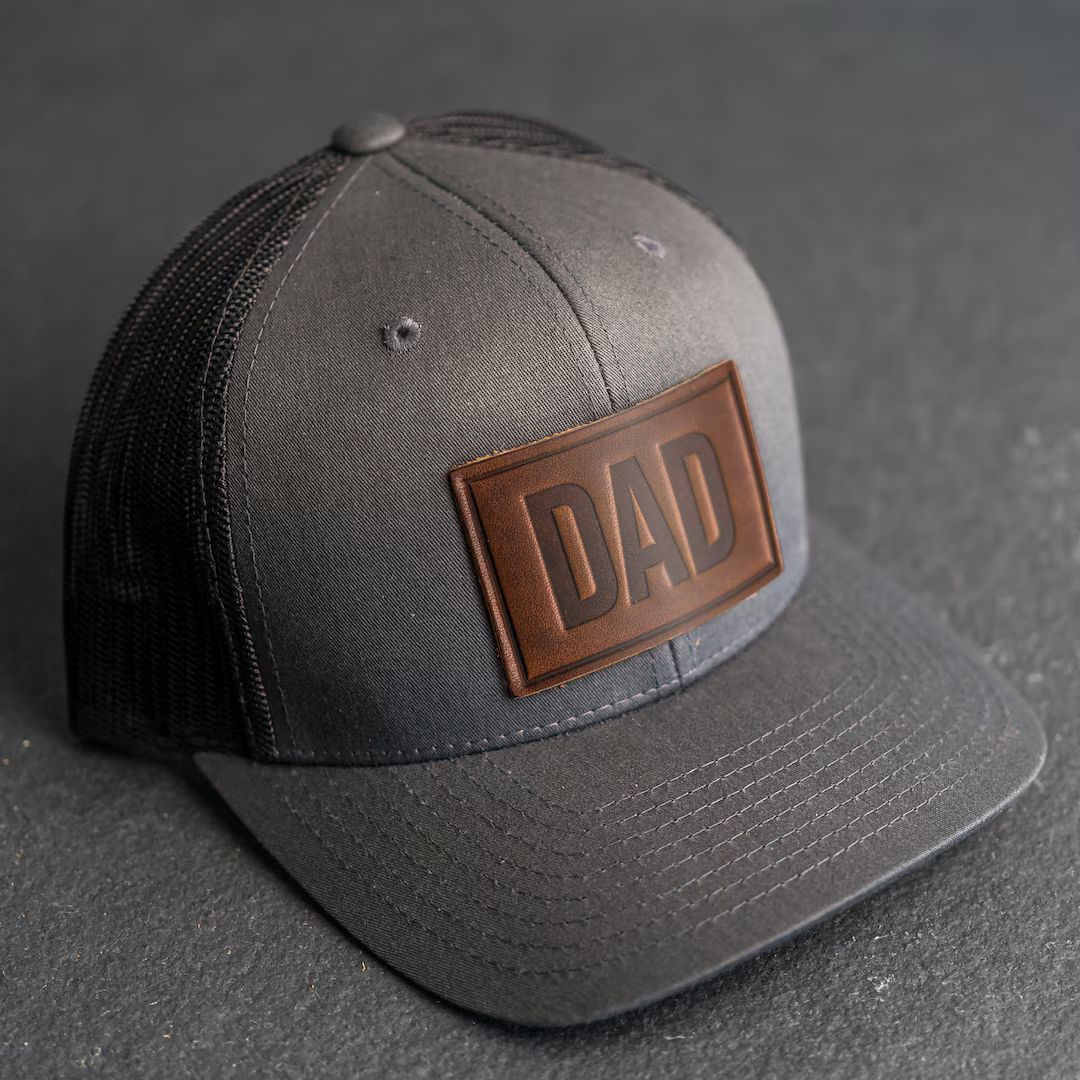 Dad Stamp Hat | Leather Patch Trucker Style Hats | Father's Day Gift | Gift for Dad | Apparel for... | Etsy (US)