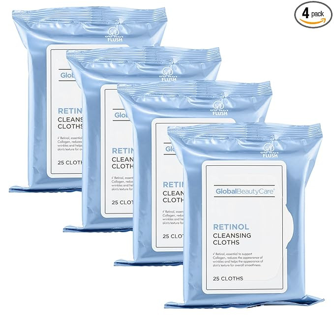 Retinol Makeup Cleansing Cloth Wipes, 4-pk (100 Wipes) (Regular) | Amazon (US)