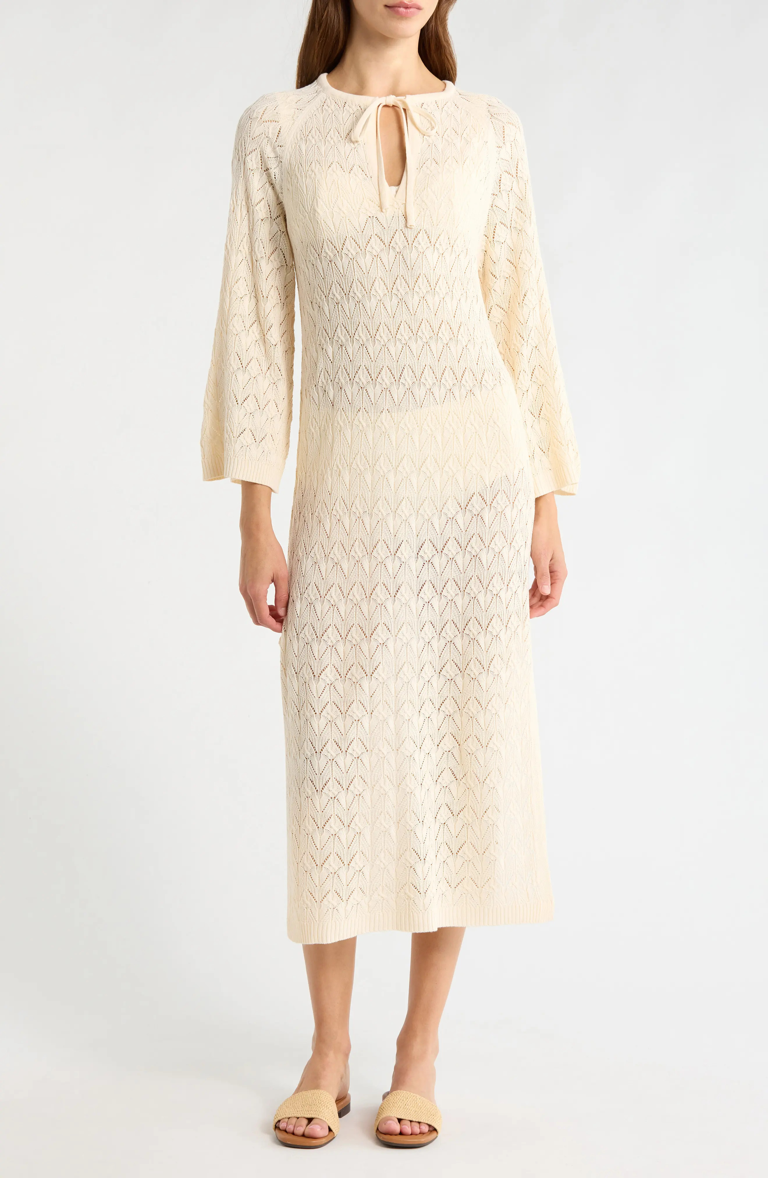 Pointelle Cover-Up Midi Sweater Dress (Women) | Nordstrom | Nordstrom