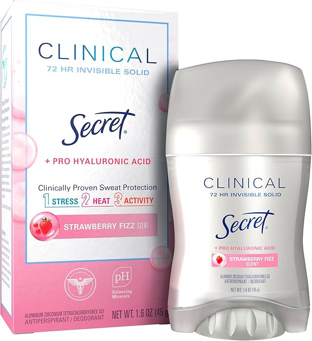 Secret Clinical Strength Antiperspirant Deodorant for Women, 3X Stress Protection, 72hr Sweat & O... | Amazon (US)