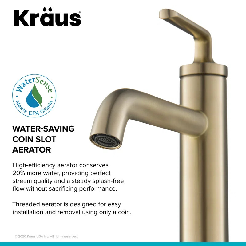 KVF-1220BG Ramus Single Handle Vessel Sink Bathroom Faucet with Drain Assembly | Wayfair North America