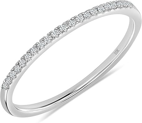 Dazzlingrock Collection 0.08 Cttw Round White Diamond Minimalist Stackable Wedding Band for Women... | Amazon (US)