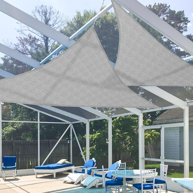E&K Sunrise 8' x 9' x 12' Sun Shade Sail Right Triangle Canopy Shade Cover UV Block for Patio Bac... | Amazon (US)