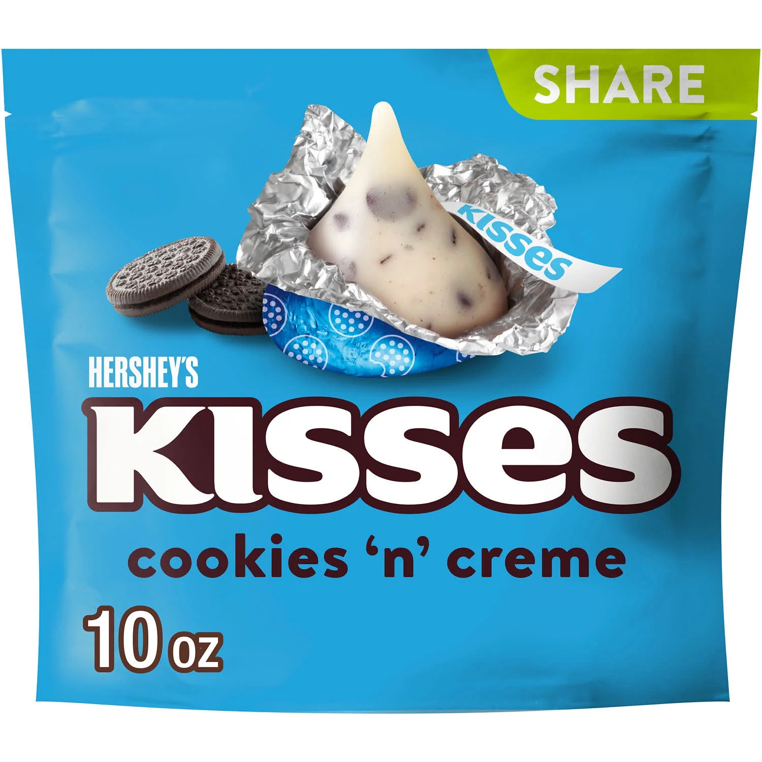 Hershey's Kisses Cookies 'n' Creme Candy, Share Pack 10 oz | Walmart (US)