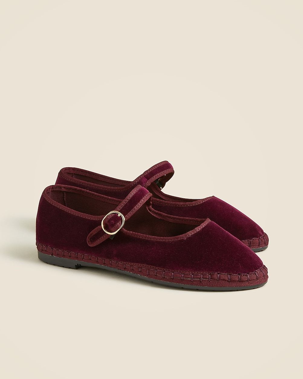 Flabelus X J.Crew Mary Jane espadrilles in velvet | J. Crew US
