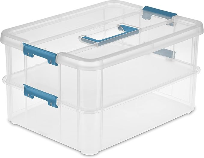 Sterilite 14228604 Stack & Carry 2 Layer Handle Box, 1 - Pack | Amazon (US)