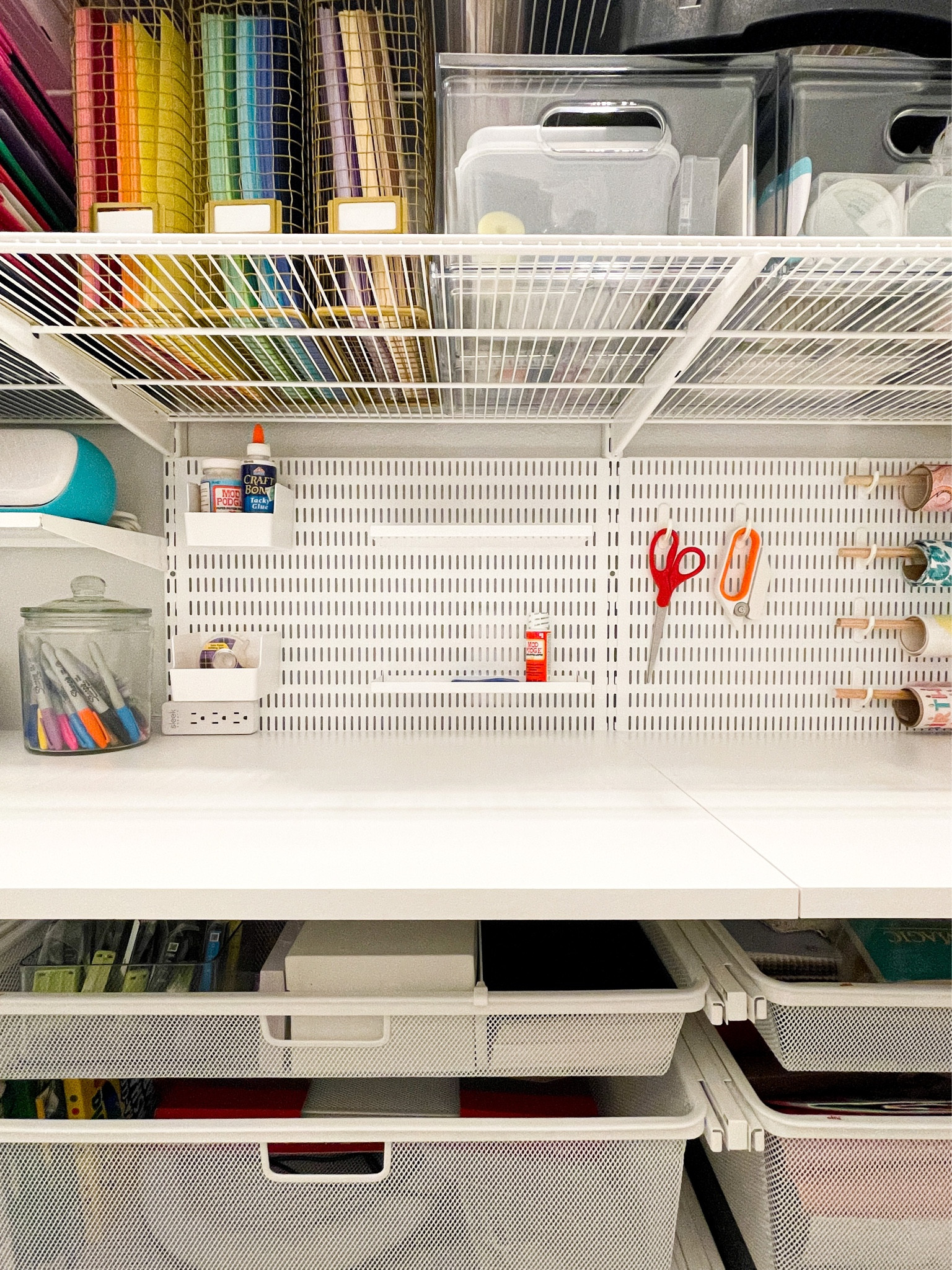 Sneak peel of the Elfa system in my new craft closet! Loving the storage, organization, and workspace!



#LTKhome