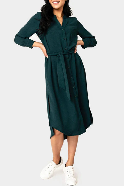 Belted Midi Shirtdress | Gibson