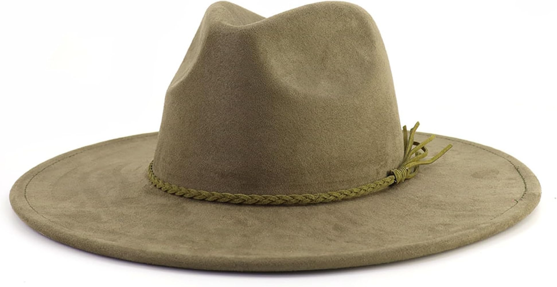 Big Wide Brim Fedora Hats for Women Men Western Suede Hats Large Felt Panama Hat Rancher Hat | Amazon (US)