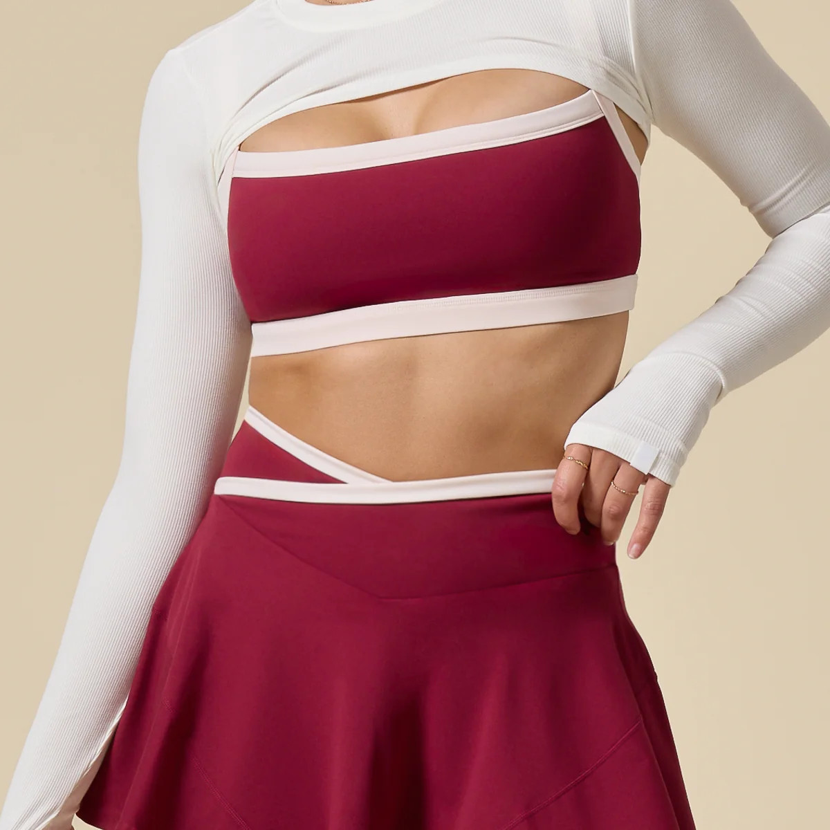 Crisscross Hourglass\u00ae Twirl Skort - Ruby Contrast | POPFLEX