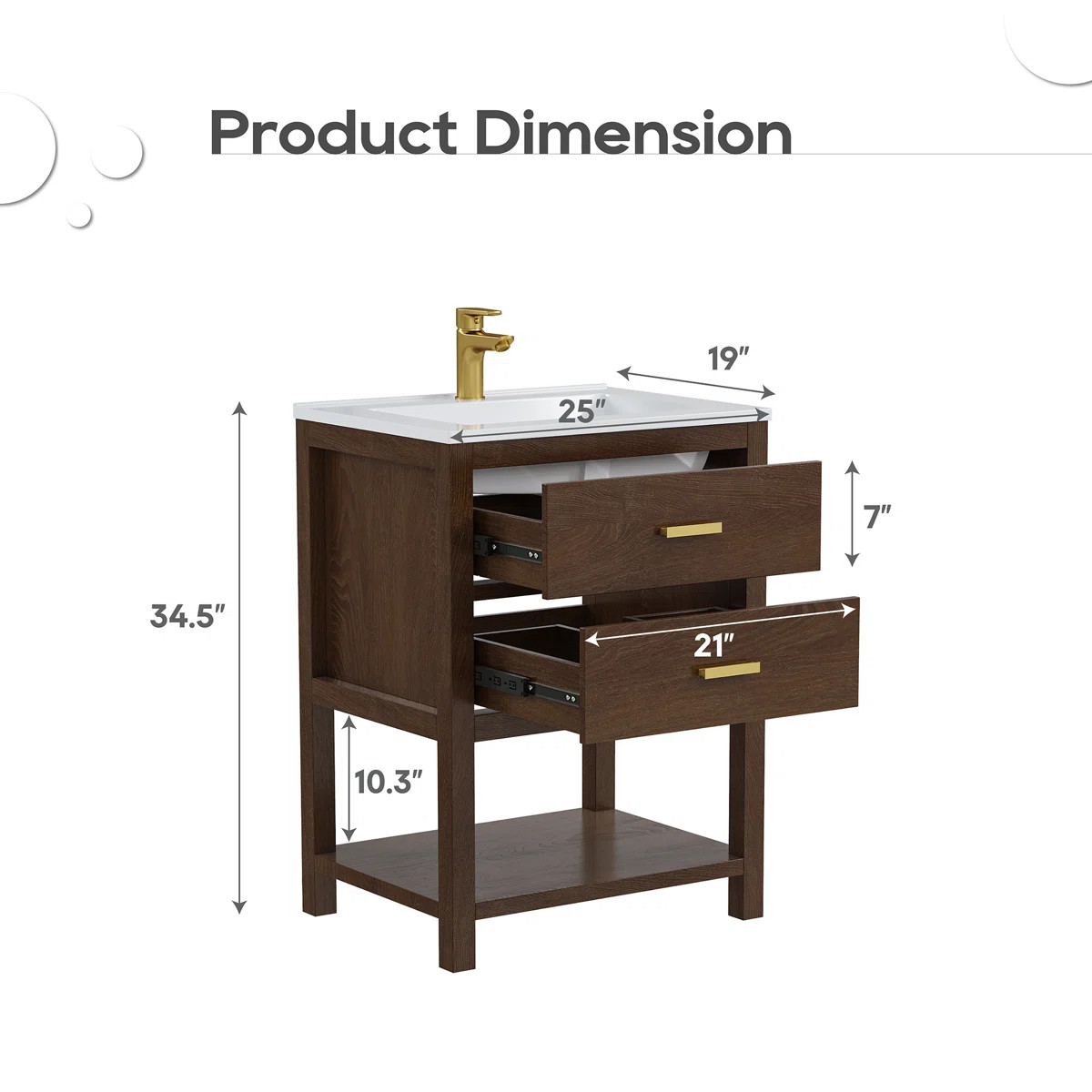 Ahart Freestanding Bathroom Vanity With Smart Storage & Solid Surface Composite Top | Wayfair North America