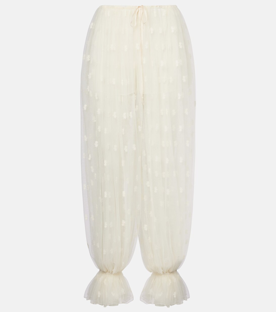 Embroidered silk lace wide-leg pants | Mytheresa (US/CA)