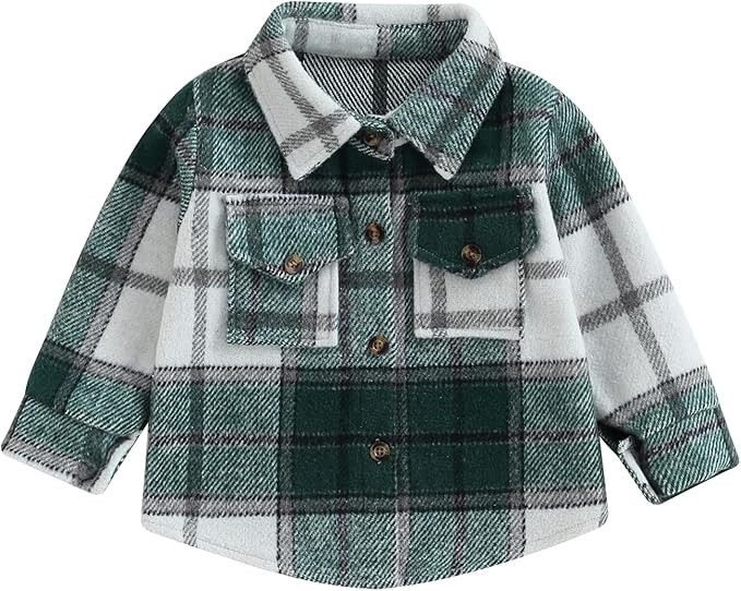 MERSARIPHY Baby Boy Flannel Shirt Toddler Plaid Shirt Baby Button Down Jacket Coat Infant Fall Ou... | Amazon (US)