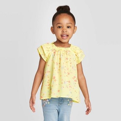 OshKosh B'gosh Toddler Girls' Floral Blouse - Yellow | Target