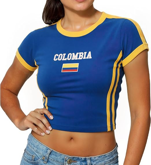 Graphic Baby Tees for Women Slim Fit Jersey Flag Embroidered Short Sleeve Shirt Summer Going Out ... | Amazon (US)