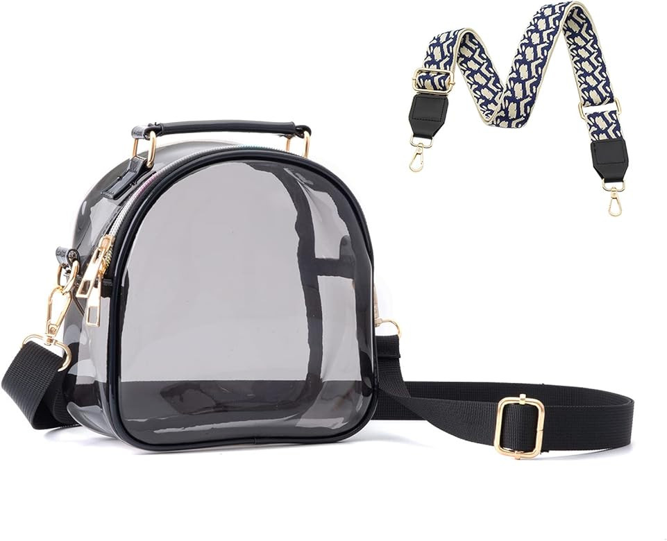 UEOE Clear Purse for Women, Cute Crossbody transparent Bag Stadium Approved, See Through PVC Bag ... | Amazon (US)