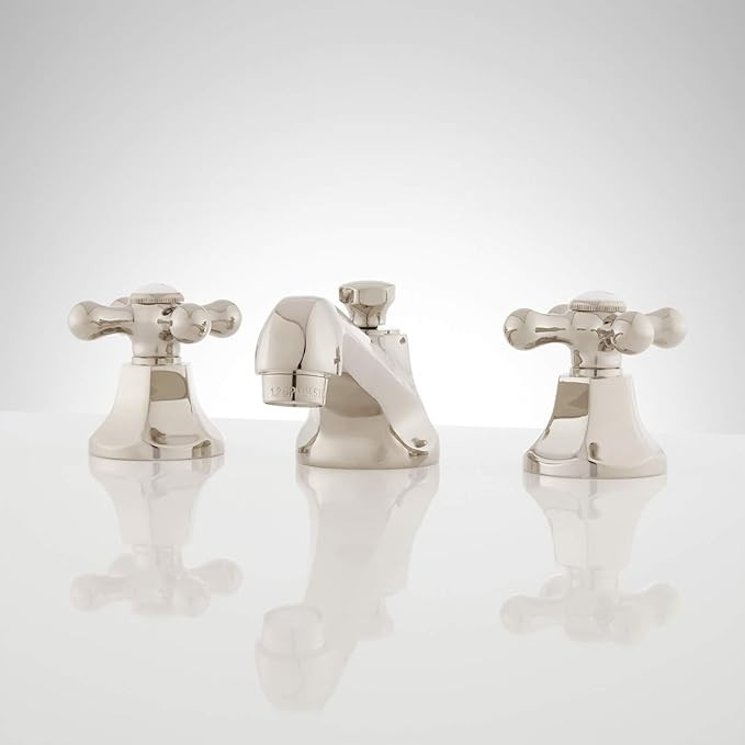 Signature Hardware 918900 New York 1.2 GPM Widespread Bathroom Faucet with Large Metal Cross Hand... | Amazon (US)