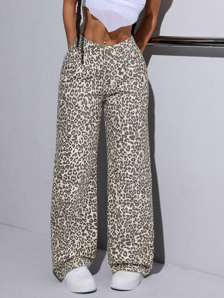 SHEIN Tall Camo Vintage Wash Straight Leg Jeans, Casual And Fashionable For Daily Wear | SHEIN