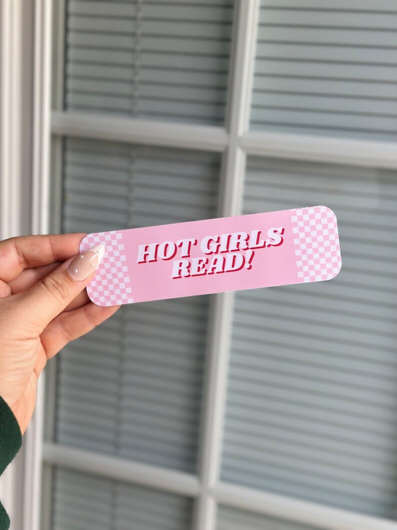 Pink Checkered Hot Girls Read 2x6 Retro, Cute Bookmark - Etsy | Etsy (US)