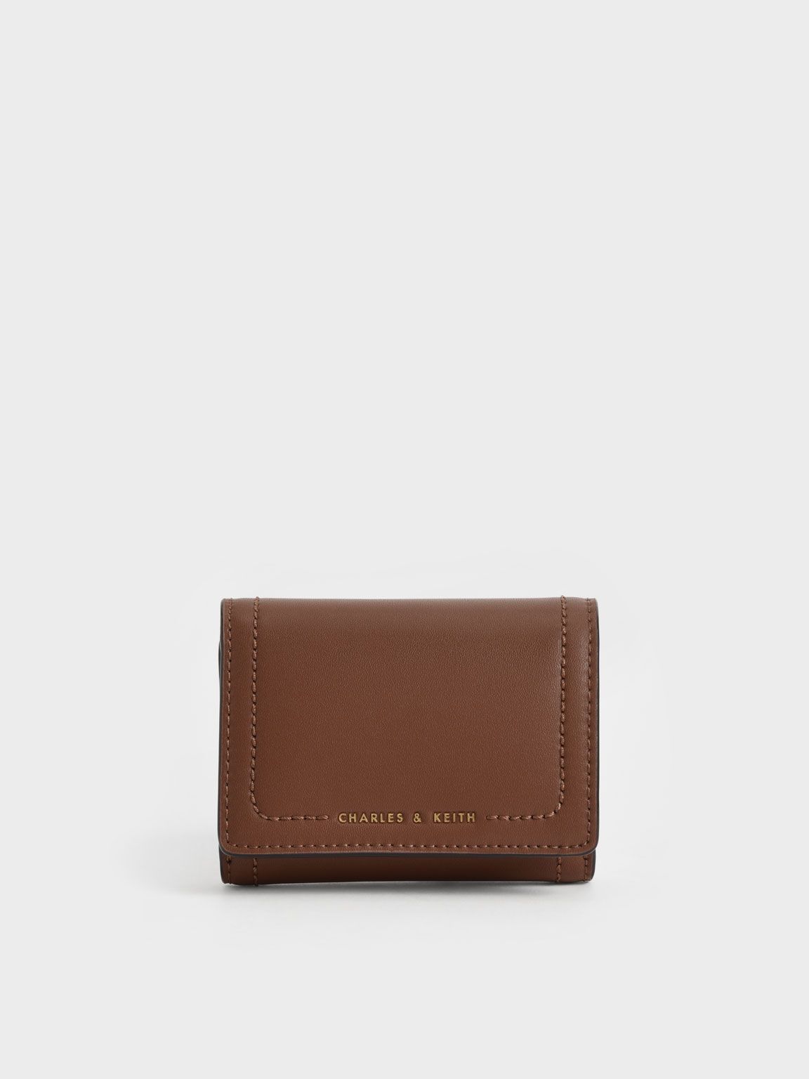 Sonnet Snap-Button Small Wallet
 - Chocolate | Charles & Keith US