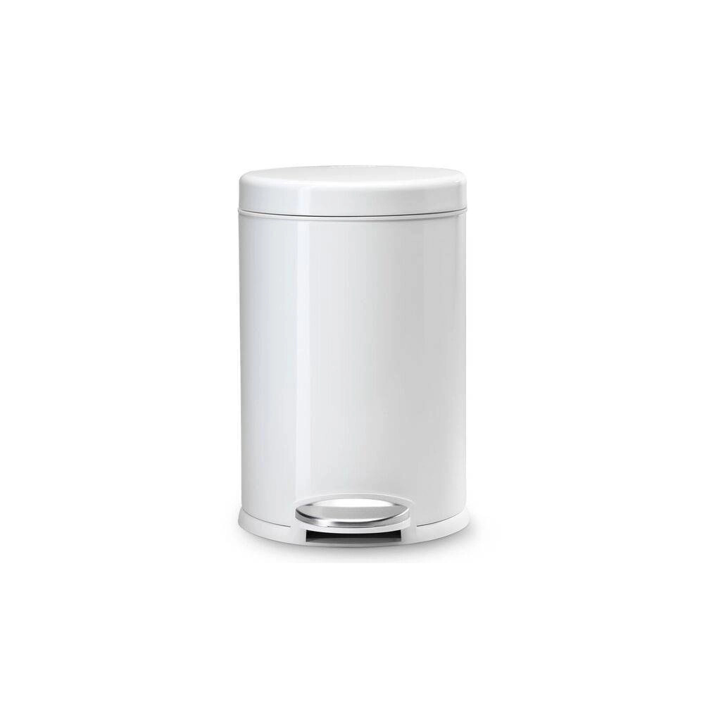 simplehuman 4.5L Round Step Trash Can Steel White | Target