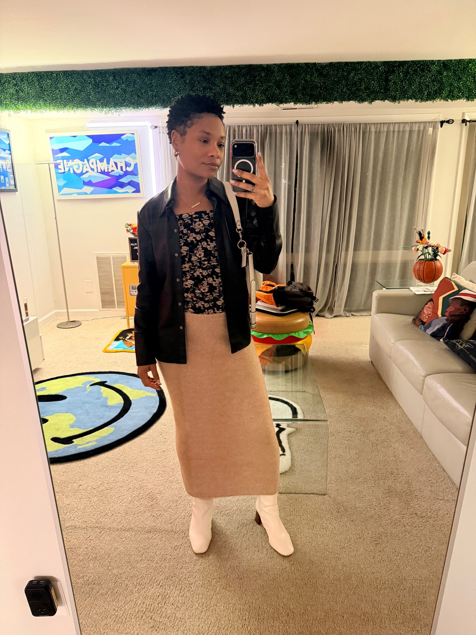 Cute and comfy for NYE! I thrifted this #RalphLauren sweater skirt years ago and love styling it different ways! nye outfit winter | winter outfits women 

#LTKootd #LTKHoliday #LTKPetite