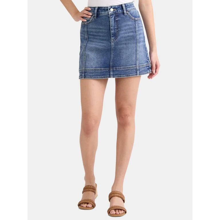 Time and Tru Women's Denim Mini Skirt, Sizes 2-20 | Walmart (US)
