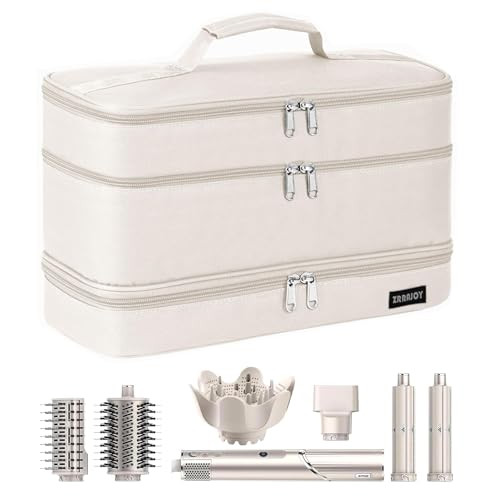 ZRRAJOY 3 Layers Storage Case For Shark Flexstyle, Travel Carrying Case For Shark 430/440 Flexstyle, Organizer Bag For Shark Flexstyle/Dyson Airwrap Styler Attachments(Beige02) | Amazon (US)