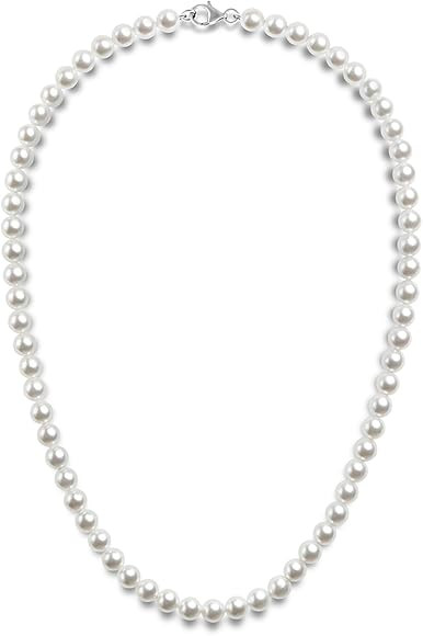 PAVOI Round White Necklace for Women      
 White Gold  

 Pearl | Amazon (US)