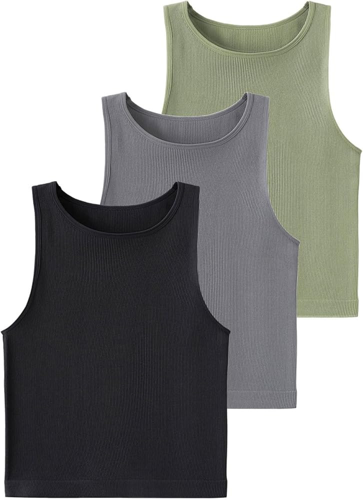 Chilylori Ribbed Tank Tops for Women Gym Tank Tops for Women Seamless Tank Tops Women Pack Yoga T... | Amazon (US)