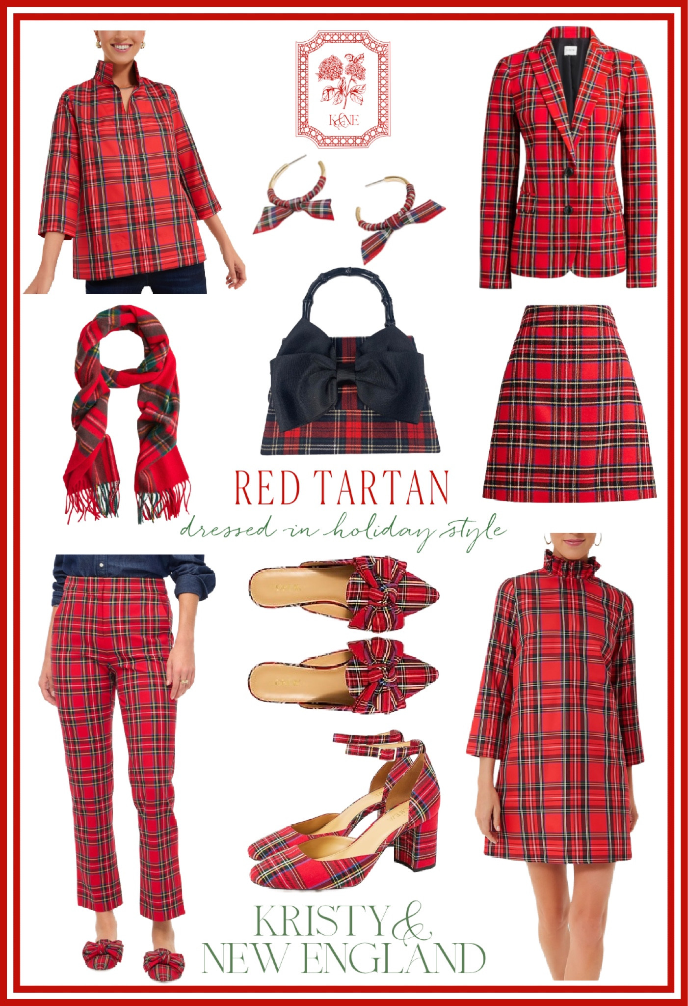 🎄Dressed in holiday style 🎄Red tartan dress, blazer, pants, heels, bow flats, skirt, tops, bag, & earrings linked. A few of these are on sale now too! 

#LTKGiftGuide #LTKsalealert #LTKHoliday