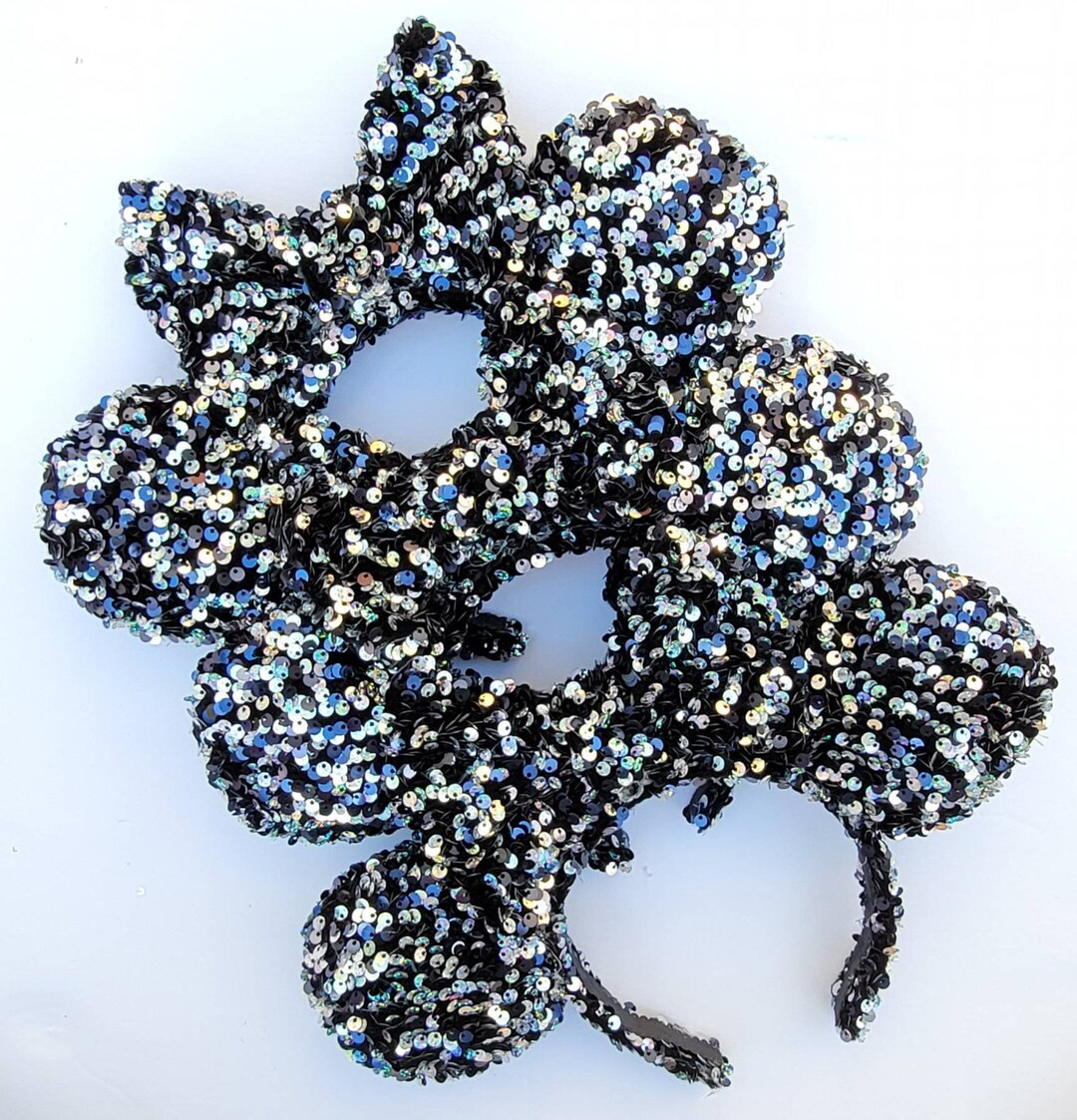 Mickey Black Minnie Ears  Sequin Ears  Minnie Ears  Black - Etsy | Etsy (US)