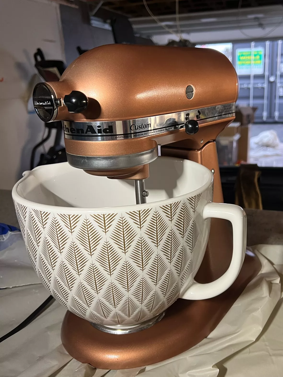 KitchenAid 5-Quart Stand Mixer Glass Bowl Copper Pearl 