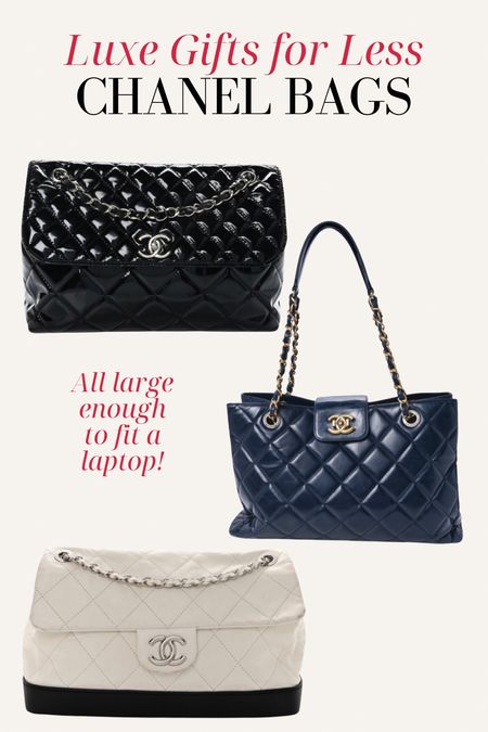 Luxe gifts for less - Chanel bags on MAJOR SALE ! All big enough to fit a laptop

Chanel bag, chanel sale, chanel accessories, designer gifts, 

#LTKsalealert #LTKCyberWeek #LTKitbag