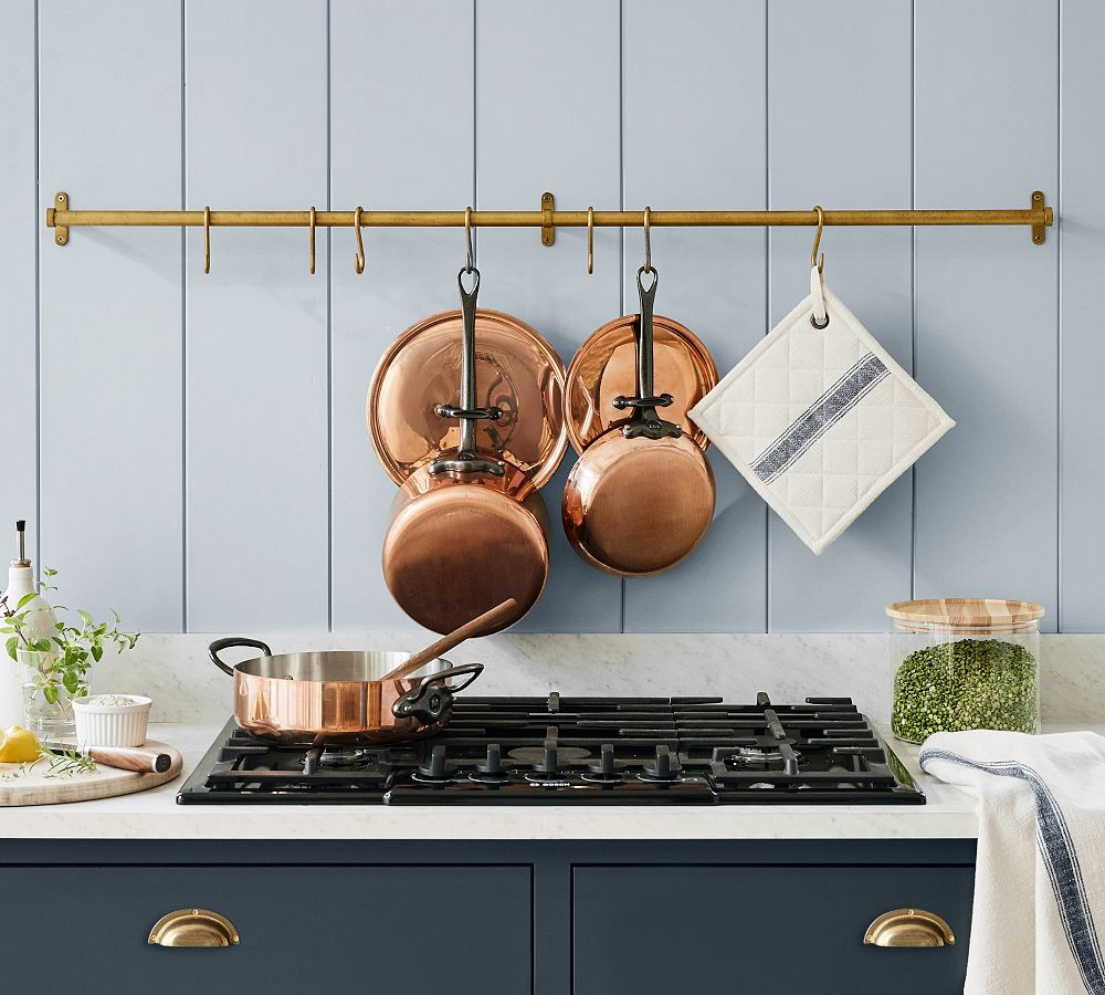 Manchester Brass Rail with Hooks | Pottery Barn (US)