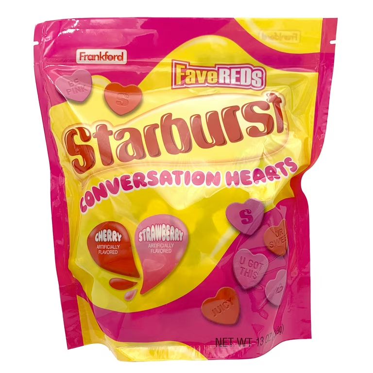 Frankford Starburst Conversation Heart Valentine's Stand Up Bag, 13oz | Walmart (US)