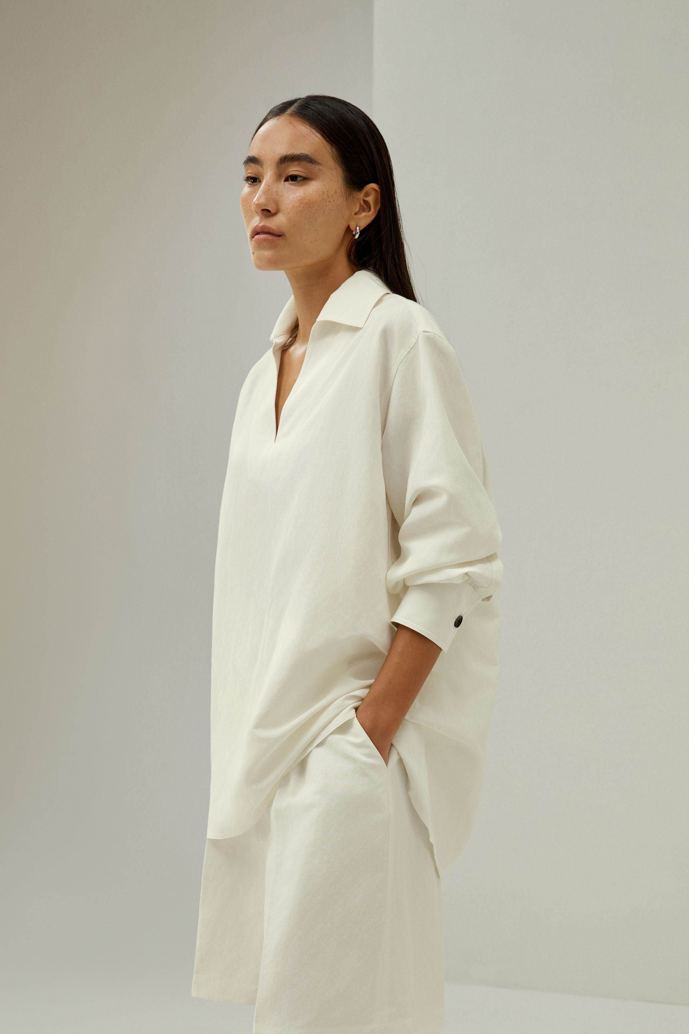 Oversized Silk-Linen Blend Shirt | LILYSILK