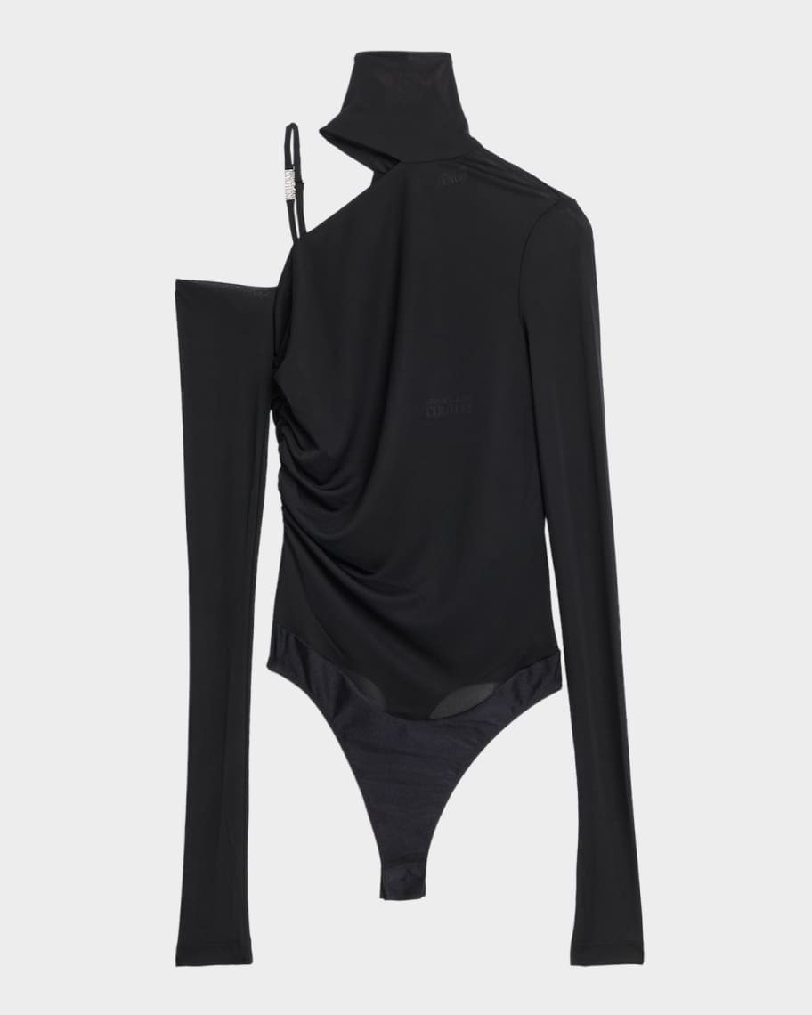 Versace Jeans Couture Cut-Out Jersey Turtleneck Bodysuit | Neiman Marcus