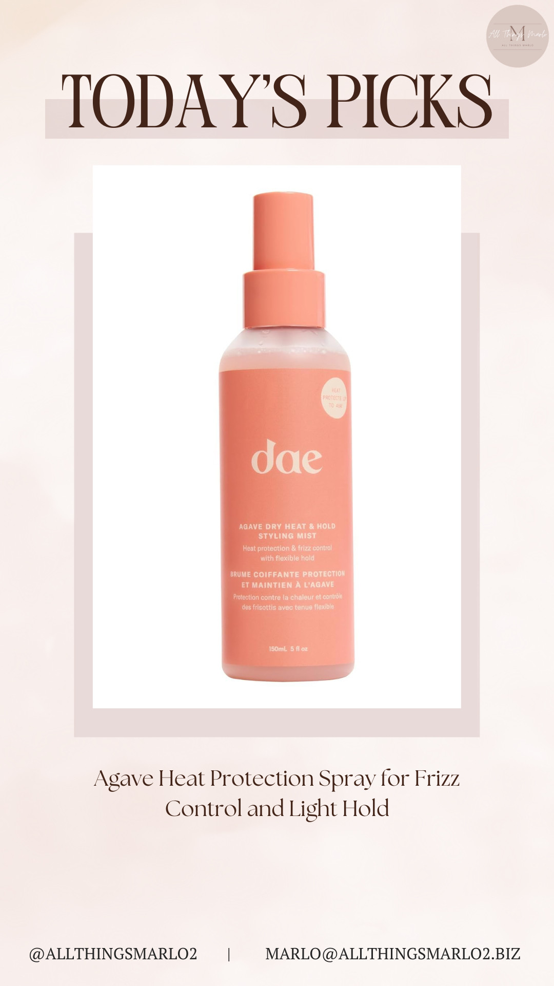 Agave Heat Protection Spray for Frizz Control and Light Hold 

 #LTKdayinmylife #LTKgrwm #LTKselfcare