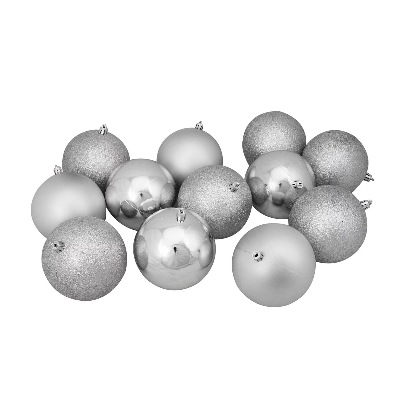 Northlight Seasonal Silver Shatterproof Ball Christmas Ornament 12-piece Set, White | Kohl's