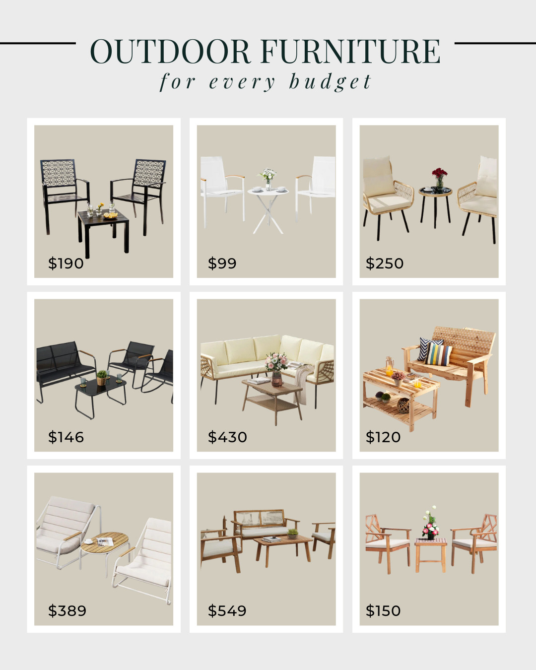 Outdoor furniture sets from Wayfair 

 #LTKHome