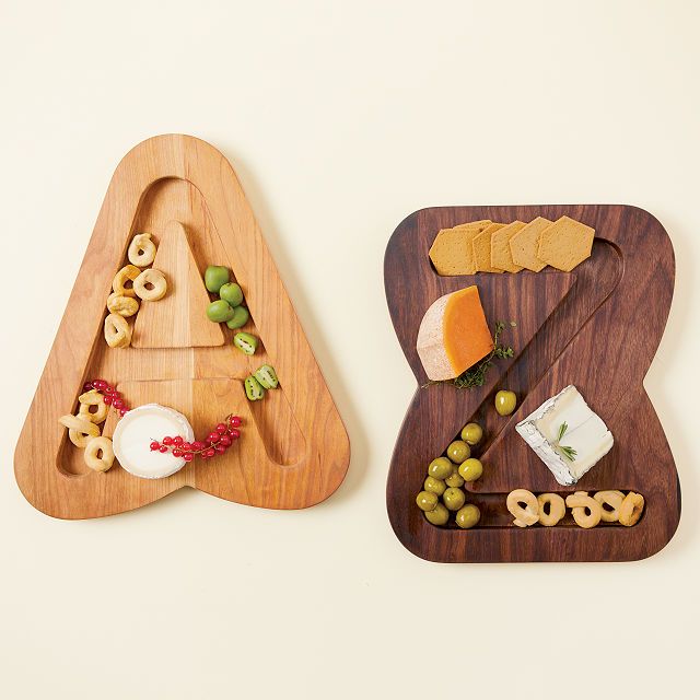 Monogram Cheese & Crackers Serving Board | UncommonGoods