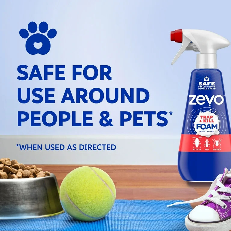 Zevo Roach Killer Trap & Kill Foam Spray for Roaches, Ants & Spiders Value Size 16 fl oz | Walmart (US)