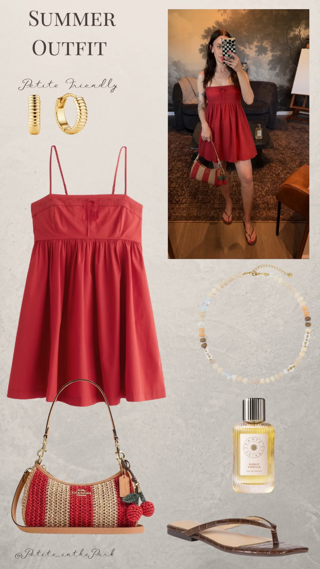 Summer petite outfit  

Summer outfit, summer trends, casual summer outfit, petite summer outfit, summer fashion, summer style, petite style, petite summer style, July 4th outfit,  casual petite outfit, minimal outfit, minimal summer outfit, summer dress, petite friendly dress, red dress, skort dress, brown sandals, shoulder bag, raffia bag, red bag, red purse, gold earrings, gold hoop earrings, gold necklace, minimal jewelry  #casualoutfit #petiteoutifts #summeroutfits #summeroutfit2026 #summertrends

#LTKSeasonal #LTKPetite #LTKootd