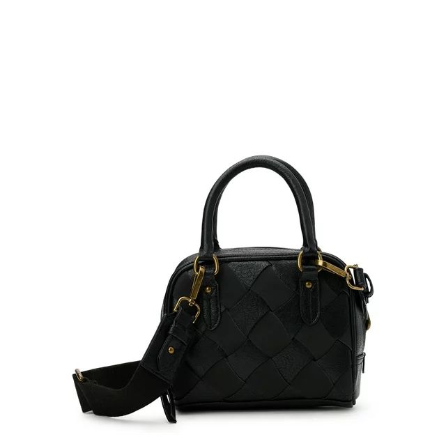 Time and Tru Women's Cambridge Top Handle Crossbody Handbag, Black | Walmart (US)