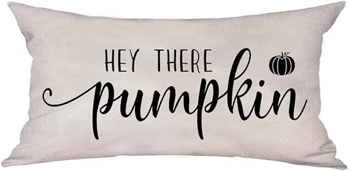 Farmhouse Pumpkin Pillow Covers Autumn Theme Pumpkin Rectangle Cushion Cover Harvest/Thanksgiving... | Amazon (US)