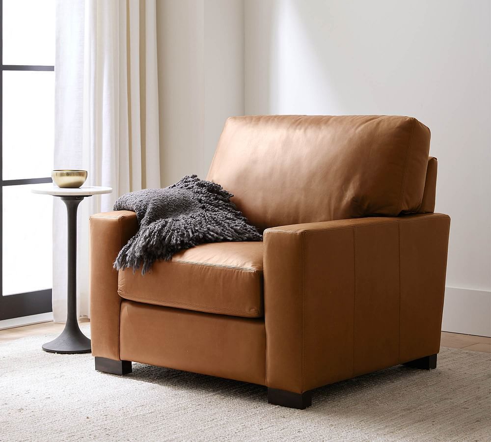 Turner Square Arm Leather Armchair | Pottery Barn (US)