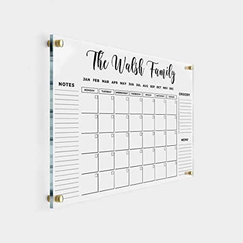 Large Personalized Acrylic Wall Calendar - Dry Erase Calendar Family Calendar 2022 Calendar Month... | Amazon (US)