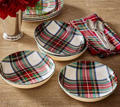 Stewart Plaid Cereal Bowls - Set of 4 | Pottery Barn (US)
