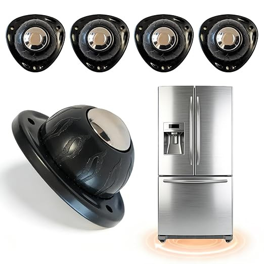 Black Stainless Steel Self Adhesive Caster Wheels – 4 Pack Large Profile Swivel Ball Casters, 6... | Amazon (US)